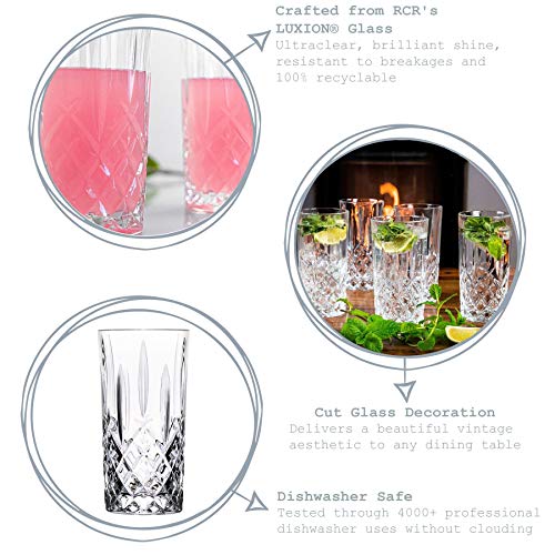 RCR Kristall Orchestra Glasschliffhighball Cocktailgläser Trinkgläser Set - 396ml - Packung mit 6 – Bild 3