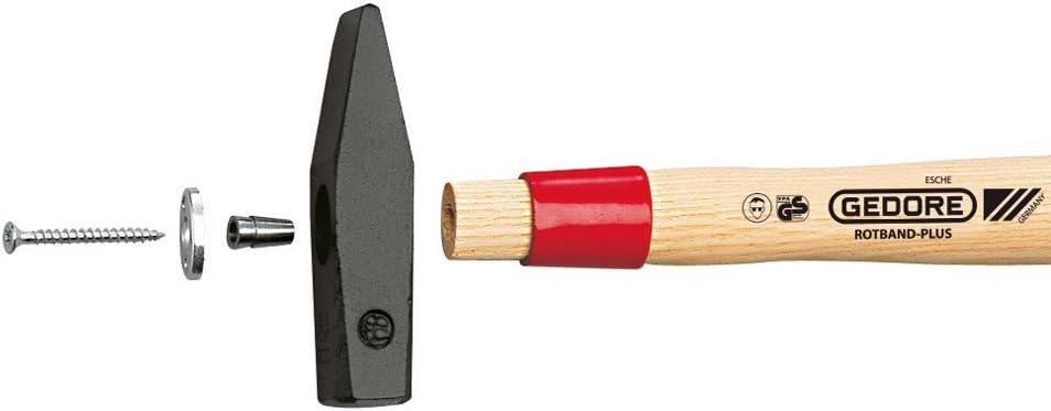 Gedore Engineer's Hammer, 600 g, with Rotband-Plus Handle Attachment, Shatterproof Hickory Wood, Forged Hammer Head - Image 4