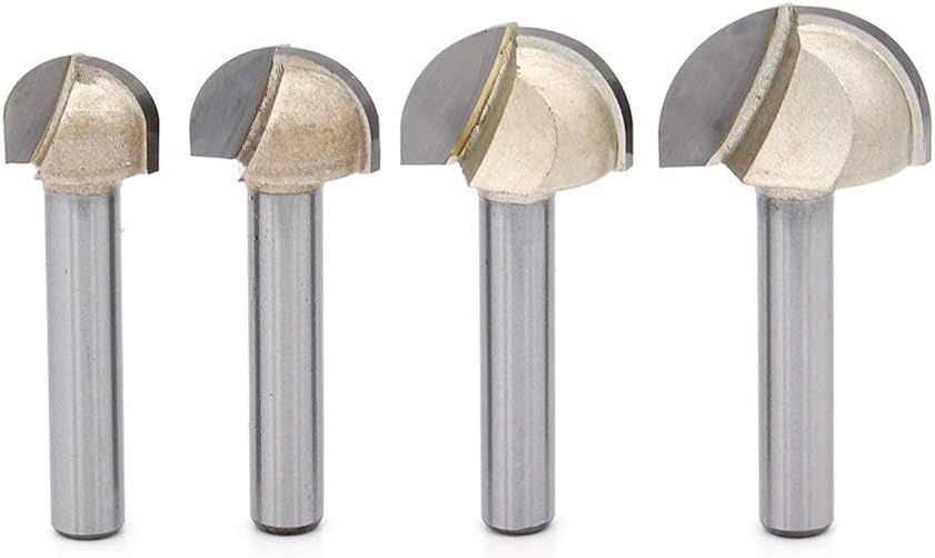 Yuhtech Round Nose Router Bit, 4 Pcs 1/4 inch Shank Round Nose Cove