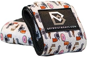 Bay Wrist Wraps Weightlifting Workout Wrist Brace - Adjustable, One Size Fits All - Comfort Wrist Wraps for Weightlifting with Thumb Loop, Lifting Wrist Straps
