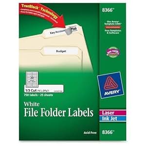 Amazon.com : 8366 Avery Filing Label - 0.66