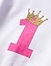 NNJXD Girl Newborn Crown Tutu 1st Birthday 3 Pcs Outfits Romper+Dress+ Headband Size (1) 1 Year Rose