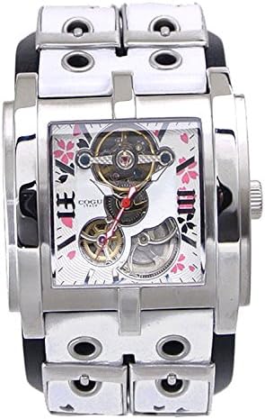 COGUSAKURA mechanical watches, automatic winding / leather belt White x Black C63SKR-WHB