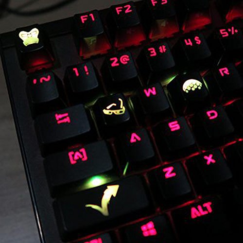 All Decor Overwatch Theme Keycaps Hand-Engraved Resin Translucidus Backlit Key caps for Mechanical Keyboards (cherry switches) With Gift Case - Winston