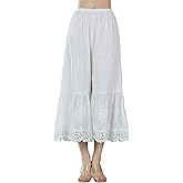 BEAUTELICATE Vintage Cotton Shorts Pettipants Culotte Slip Cropped Sleepwear Pants with Lace Edge