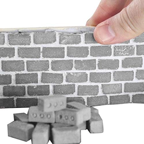 ❤️ GreatestPAK Newest Creative 32Pcs Mini Cement Cinder Bricks Novelty Toys For Kids Build Your Own Tiny Wall Mini Red Bricks (Grey)