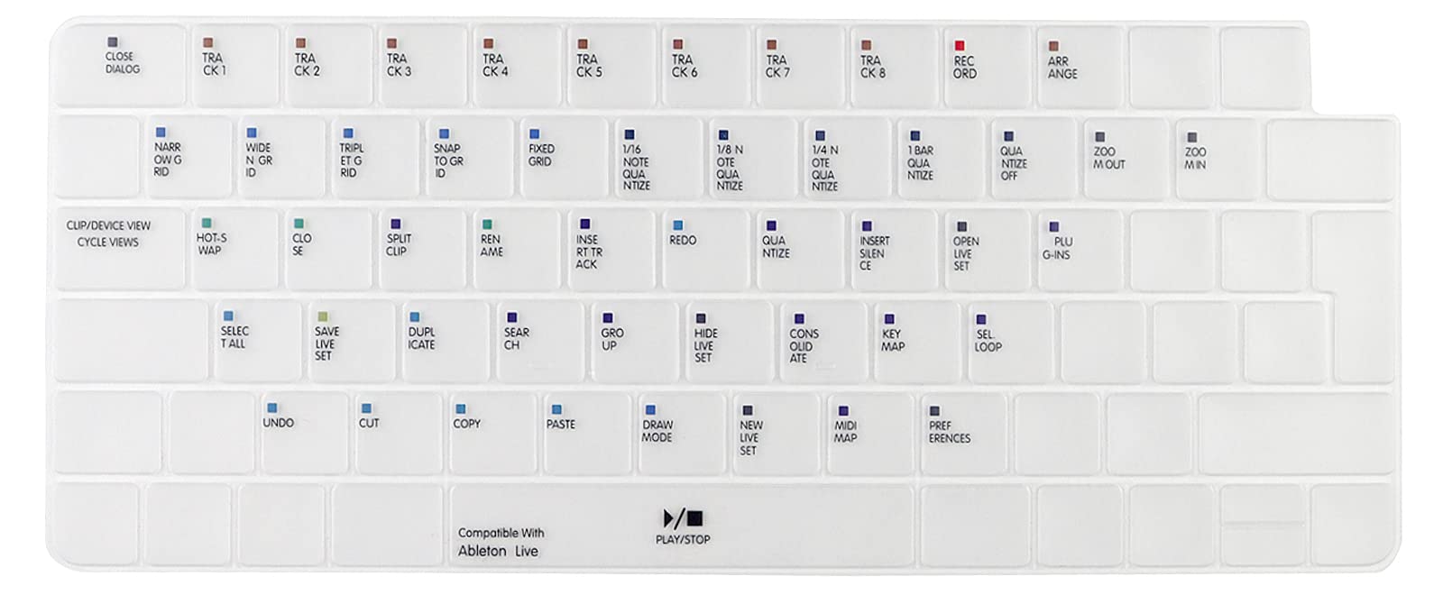 MMDW Ableton Live Shortcuts Hotkey Keyboard Cover Skin for 2021 Latest Magic 24 inch keyboard with Touch ID Model:A2449 and Wireless Magic Keyboard Model:A2450.UK version