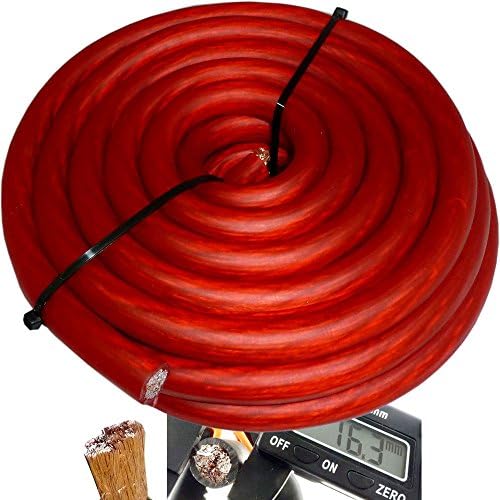 CablePro Premium 0G100-RED 0 AWG Gauge 7 Feet Amp Ground Wire Car Audio Cable US
