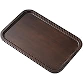 Bamboo Serving Tray, 14''x 9.4'' Walnut Food Trays, Bathroom Vanity Tray, Portable Bed Decorative Tray, Serving Platter for Coffee, Tea, Home Decor