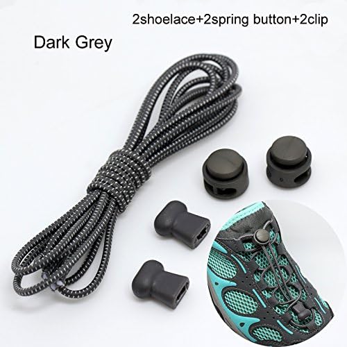 dfnbrhg A Pair of No Tie Elastic Shoelaces Durable Shoestrings Locking Shoe Laces for Sneakers Sports and Outdoor Activities