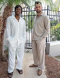 COOFANDY Men's 2 Piece Linen Sets Casual Long