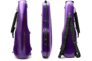 Vetimobato Dazzling Hard Shell Violin Case 4/4 Full Size Strong Flight Carbon Fiber Violin Box with Straps Travel Violin Case (Violet)