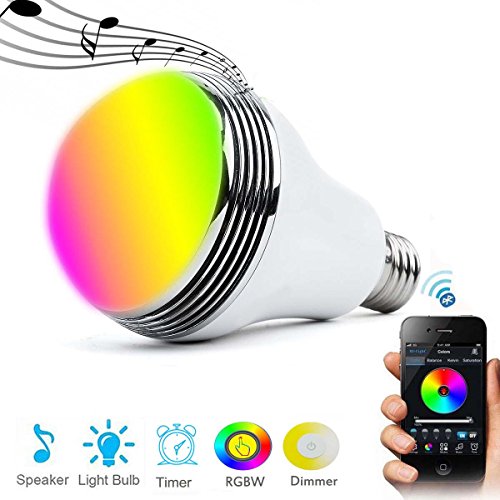 Smart Bulb with Bluetooth Speaker RGBW Color Changing LED Light Bulb (APP Controller, Pack of 1)