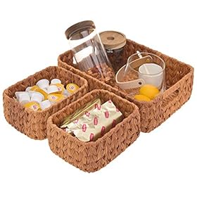 GRANNY SAYS Bathroom Baskets for Organizing, Wicker Storage Baskets for Bathroom, Bathroom Counter Storage, Toilet… 51T qwO2syL