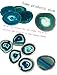 AMOYSTONE Teal Agate Coasters Set of 4 for Drink, Agate Slice Coaster Large 3.5-4