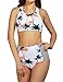 ADFOLF Women's High Waist Bikini Set Bathing Suit 2 Piece Padding Swimsuit Cute Print L