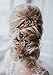 Missgrace Bridal Crystal Leaf Rose Gold Hair Pins Women Crystal Headpiece Wedding Rose Gold Leaf Hair Pins Clip Hair Jewelry Wedding Hair Accessories (Pack of 2) (Rose Gold)