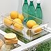 mDesign Storage Bin (2 Pack) - Strong Clear Plastic Fridge Organizer - BPA Free Vegetable Tray - Clear