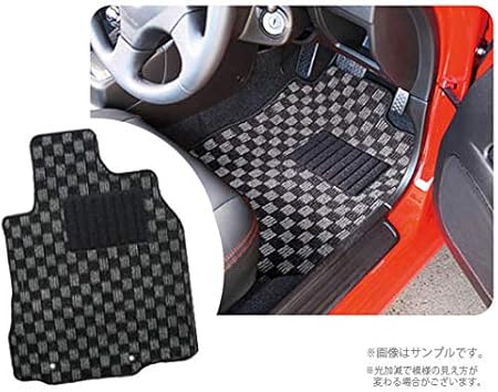 Amazon ネットステージ チェック柄 フロアマット スズキ アルト ラパン He21s H14 1 H 11 At車 フットブレーキ グレー ブラック フロアマット 車 バイク