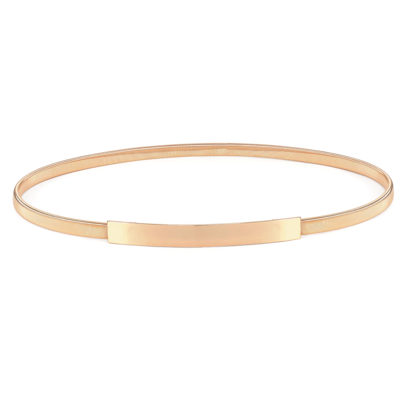 Photo 1 of (BAGGED) (USED/FAIR) VONMELLI Skinny Metal Cinch Belt for Dress Stretch Thin Waist Belt for Women Gold/Silver