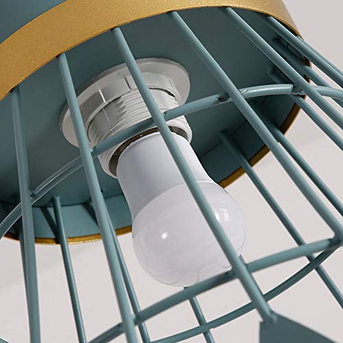 Wapipey Modern Simple Metal Iron Pendant Hanging Light Shuttlecock Creative Badminton Chandelier Light Art Decoration Black White Gray Drawing Living Room Droplight E27 (Color : Green)