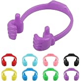 LucyPhy 8 Pack Thumbs up Cell Phone Holder, Adjustable Silicone Tablet Stand, Portable Desktop OK Stands Compatible with Smart Phones iPhone iPad Huawei(8 Colors)