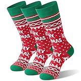 Christmas Socks, Gotops Unisex Novelty Funny Casual Cotton Holiday Crew Socks,3/4 Pairs