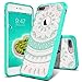 SMARTLEGEND iPhone 8 Plus Case, iPhone 7 Plus Case, [Totem Series] Shock Absorption Full Body Rugged Bumper Clear with Mandala Floral Design Hybrid Protective Case for iPhone 8 Plus/7 Plus- Mint