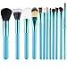 Professional Core Makeup Brush 12 Pcs Set Foundation Blending Blush Eyeliner Powder Brush APL1247, Ocean Green