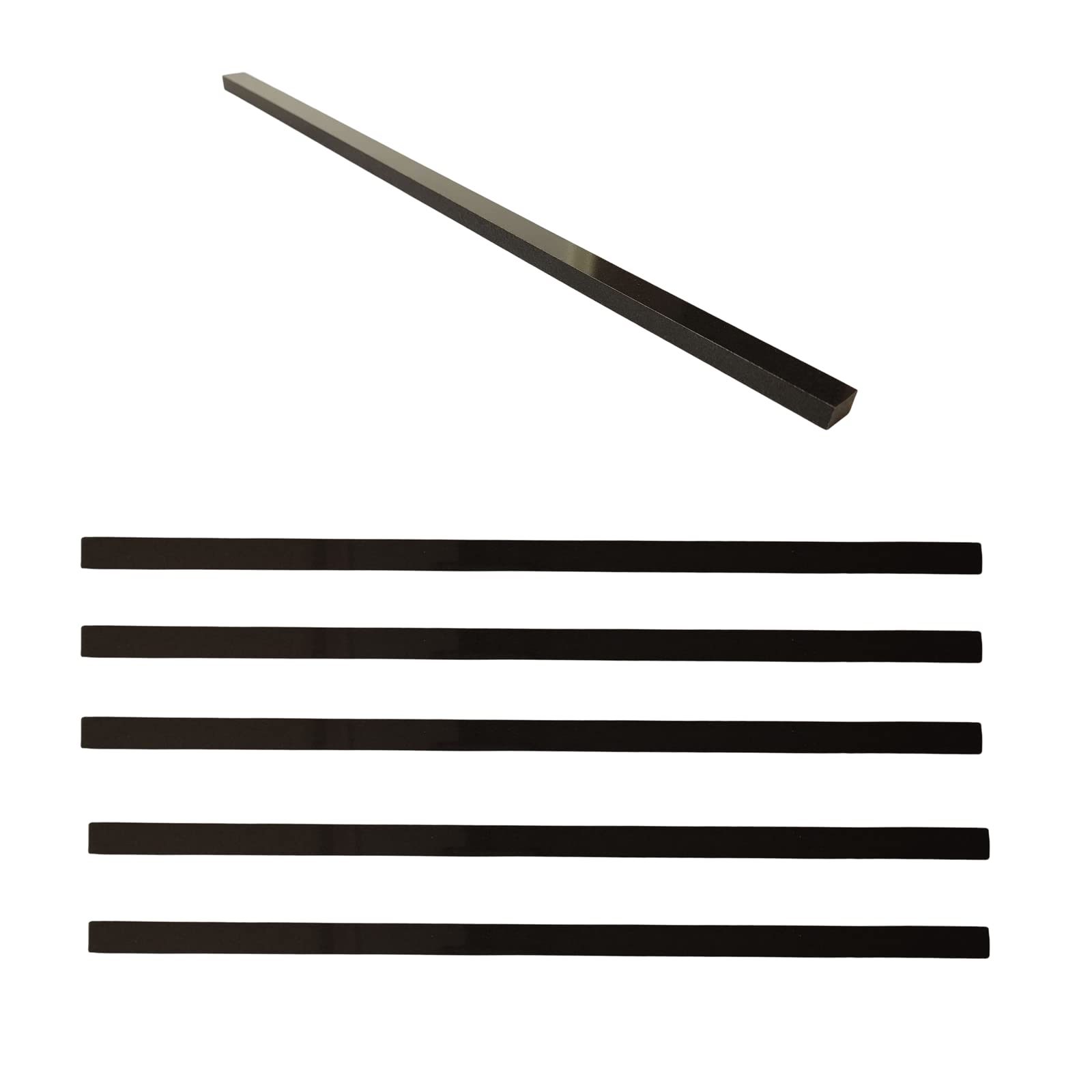 Photo 1 of GEOONA 15 Pcs Marble Tile Edge Trim,12 Inch Marble Pencil Liner Both Side Polished for Bathroom, Backsplash, Kitchen, Tile Shower (15 - Black)