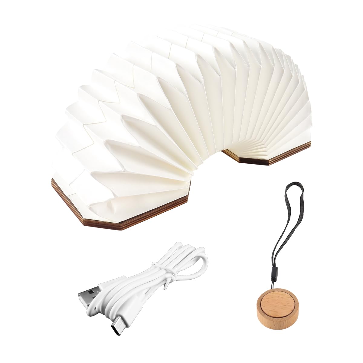 Namvo Novelty Japaness Style House Lamp, Portable Paper Mood Light with USB Rechargeable Night Light, Wooden Table Lamp Magnetic Design- Creative Gift Home and Office Décor