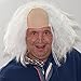 Ben Franklin Wig Tight Benjamin Franklin Costume Easy Wear Bald Cap Old Man Mad Scientist Wig for Kids Halloween Costume (White)