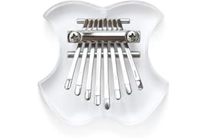 Flatsons Acrylic Kalimba Thumb Piano Mini 8 Keys Thumb Piano Transparent Acrylic Kalimba Mbira Apple Style with Kalimba Case (Small Apple) (Small Apple)