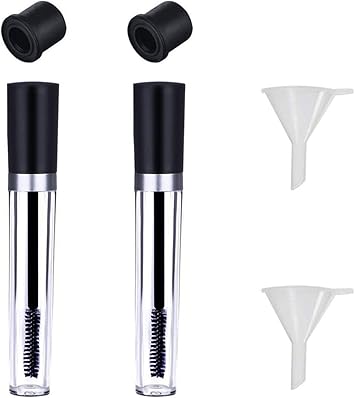Amazon Onwon Onwon 2個 8ミリリットルまつげワンドで空マスカラ管 ゴムinサートとヒマシ油 Diy化粧品用 理想的なキット漏斗 2本 チューブ含みます シューズ バッグ