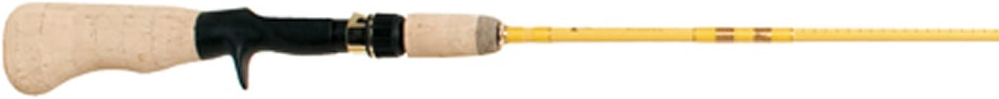 Eagle Claw Featherlight Spinning Rod | 2-Piece, 6'6", Ultra Light Action, Glass Blank, Cork Handle (Yellow)