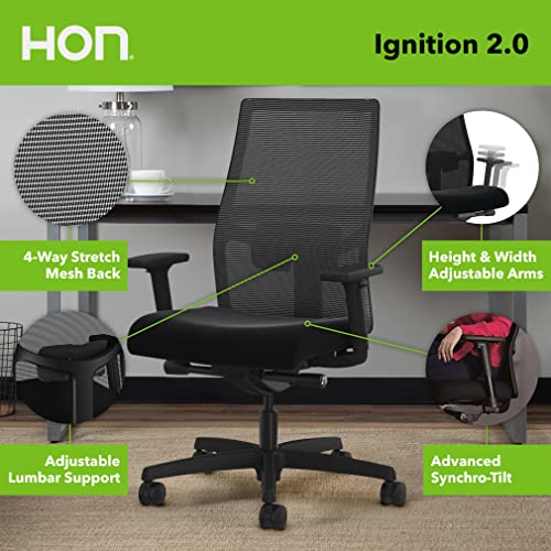 HON Ignition 2.0 Ergonomic Office Chair Mesh Back Computer Desk Chair