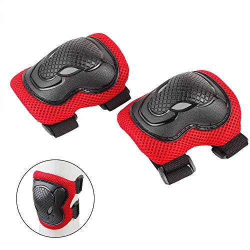Rayhome Sports Protective Gear Skating Knee Elbow Support Pads Set outdoors Safety Protection for Scooter, Skateboard, Bicycle, Rollerblades (red)