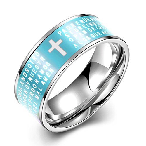 Mens Blue 8mm Religious Bands 316l Titan Buy Online In Guernsey At Desertcart