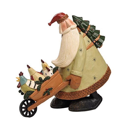 Foreside FFGH04756 Williraye Studios Santa with Holiday Hens Décor Home & Kitchen