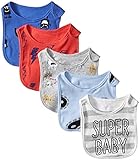 Rosie Pope Baby Bibs 5 Pack, Heather Grey, One Size