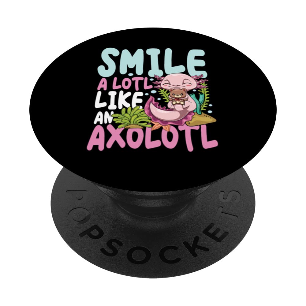 Smile A Lotl Like An Axolotl PopSockets Swappable PopGrip