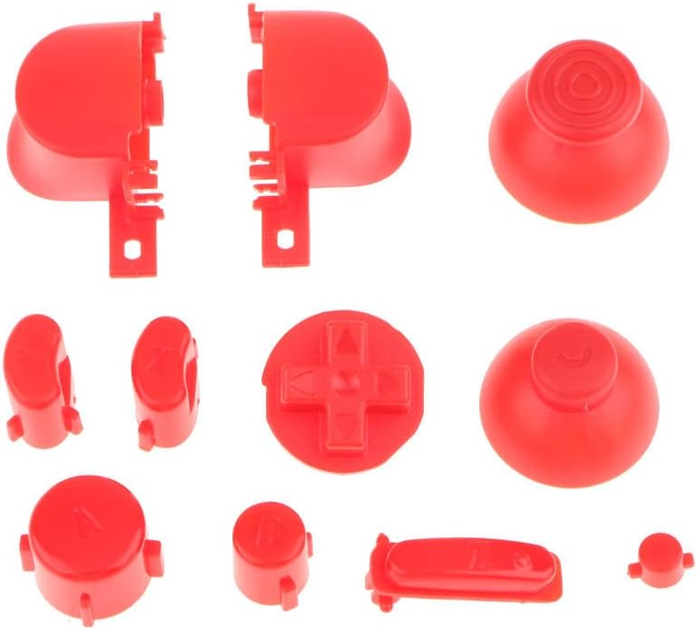 1 Set Analog Joystick Thumbstick Stick Cap Buttons Keypads Y X A B Z Buttons for Gamecube NGC Controller Red