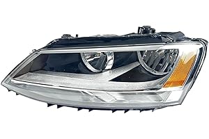 SIEMID Left Driver Side Headlight Assembly Replacement Compatible with 2011 2012 2013 2014 2015 2016 Volkswage.n Jetta | OEM 