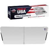 Pit Posse 550 Folding Work Picnic Table Holder Wall Mount for Enclosed Race Trailer Shop Garage - Made in USA - Aluminum Bracket Storage Organizer Folds Flat Against Wall -5th Wheel, Toy Hauler,Camper