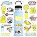 Stickers for Flask, Cute Positive Trendy Aesthetic Vinyl Sticker Teens Girls, Yellow Waterproof Decals for Laptop Water Bottle Phone Case, 50 Pack, Holiday Kids Decorations Rewards Idea