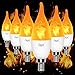 YEAHBEER LED Flame Light Bulbs,3 Modes Fire Light Bulb E12 Base, Christmas Decorations Outdoor Indoor Home, Lights Bulbs (Yellow, 6Pack)
