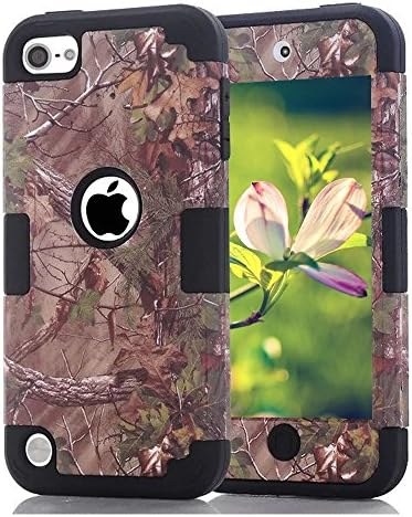 Case for iPod Touch 5 6 Case, CheerShare Dual Layered Hard PC Case + Silicone Shockproof Heavy Duty High Impact Armor Case Cover Protective Case for Apple iPod Touch 5th 6th Generation (Brown+Black)