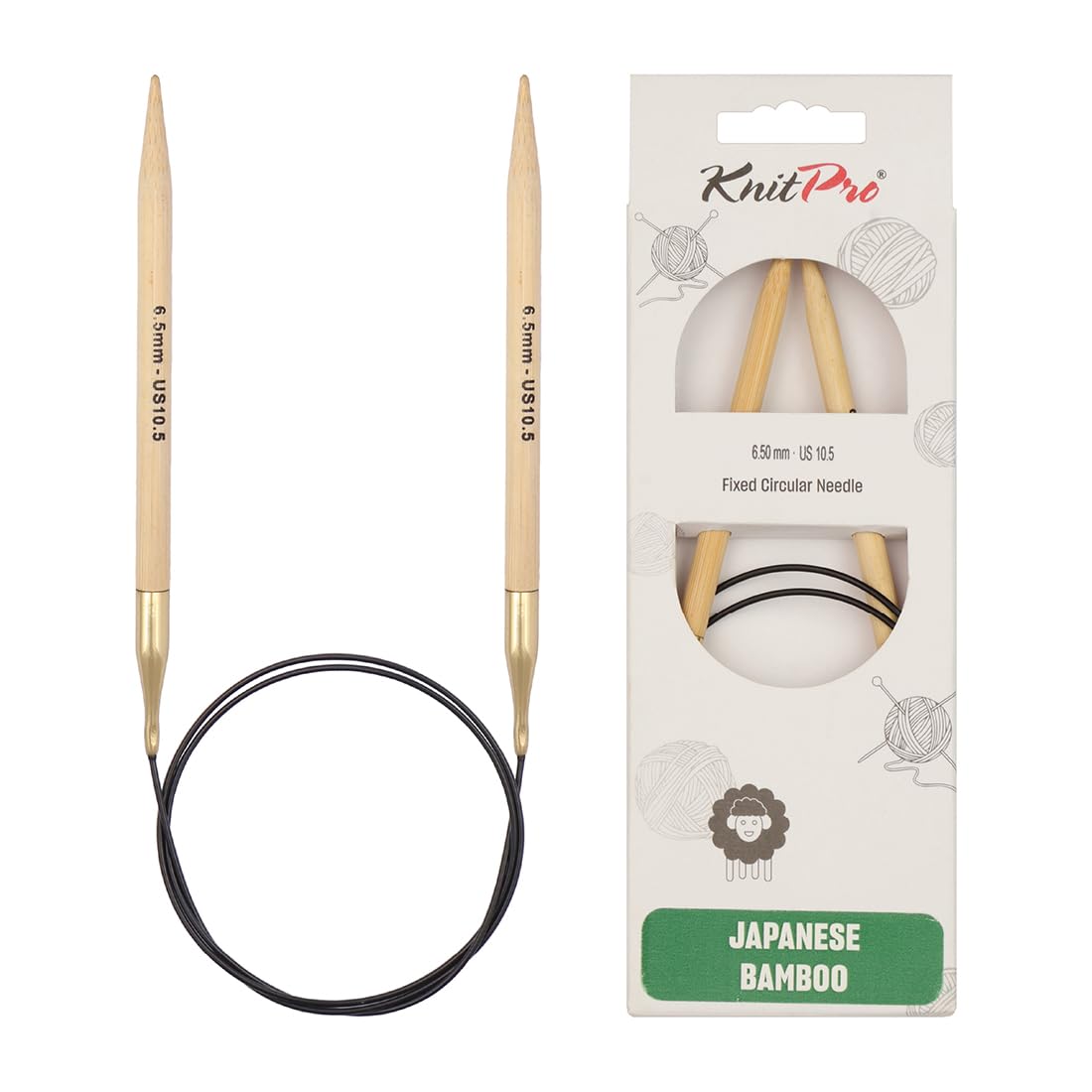 KnitPro Bamboo Fixed Circular Needles 40" (100cm) | 6.50mm