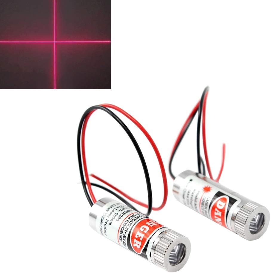 WayinTop 2pcs 650nm Focusable Focus Adjustable Lens Laser Red Cross