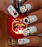 Christmas Disney with Mickey And Minnie Nail Art Decals. Clear waterslide nail decals (Tattoo) Set of 40 by One Stop Nails DCH-001-40